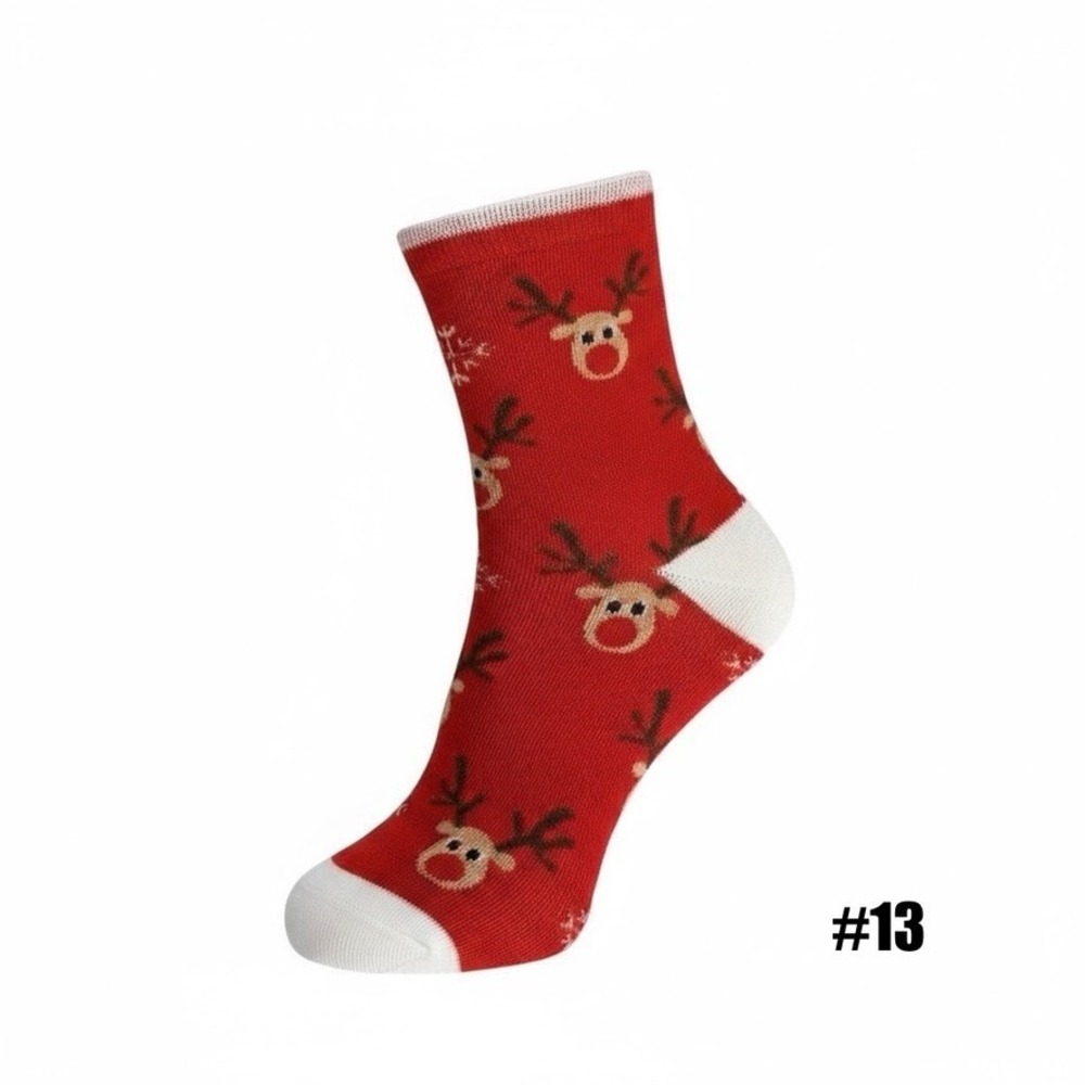 Novelty Christmas Knit Socks 5.5-8.5 US Holiday Reindeer Unisex Soft Cozy‎ NEW